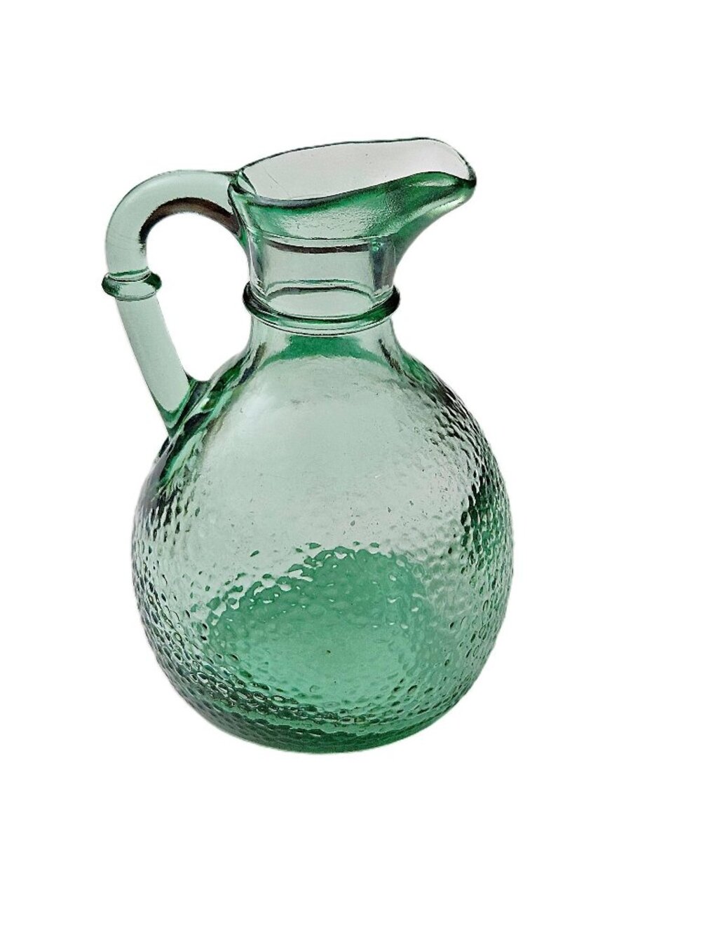 Vintage Green Textured Cruet / Decanter – Made in Canada – Mid Century Glass